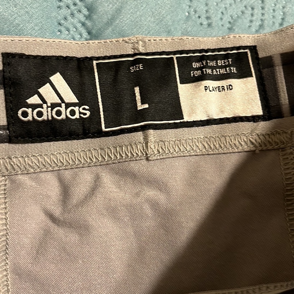 ❤️ (8) NWOT Mens football pants in size large. Made by Adidas. Grey/white/red - Picture 7 of 8